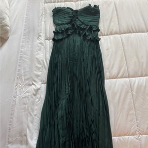 Fashion Nova Dark Green Strapless Dress